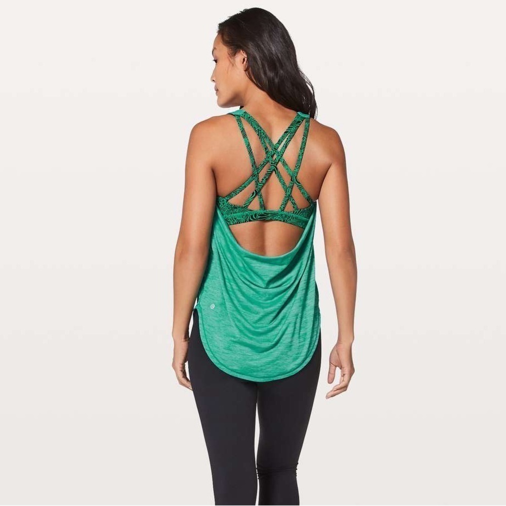 Lululemon Free To Be Serene Tank (2 In 1) Med. Support For C/D Cup Green, Size 4